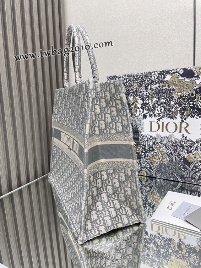 Dior专柜新款TOTE包迪奥高仿原单经典老花灰大号购物袋手提托特包 djfk1369